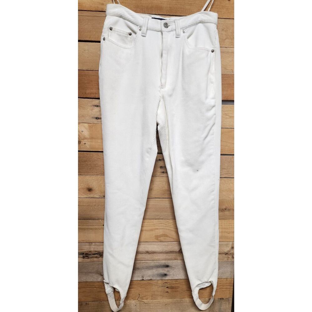 Vintage Polo Ralph Lauren Corduroy Pants Womens 10 Creme Stirrup Equestrian